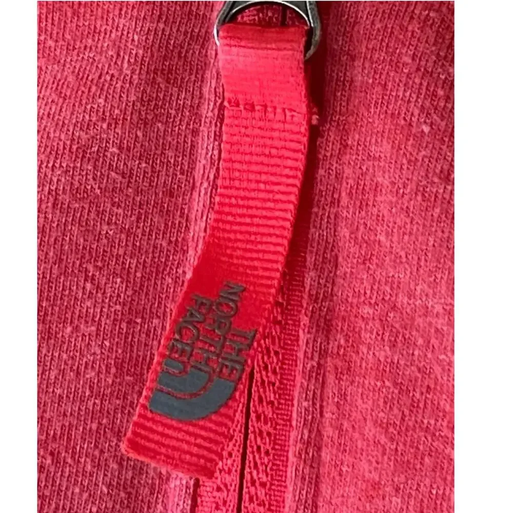 THE NORTH FACE Coral Pink Full Zip Up Hoodie Jacket Front Logo Girls LARGE 14/16